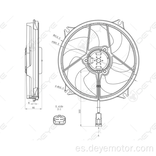 1253.C0 Ventiladores de radiador eléctricos de nueva llegada para PEUGEOT